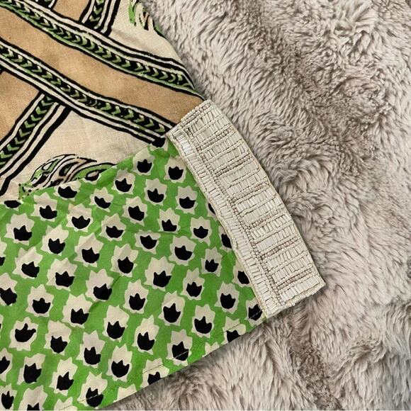 New Calypso St Barth Green Beaded Linen & Silk Dress - Picture 2 of 6